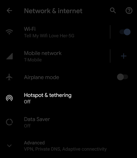 Android Hotspot & Tethering