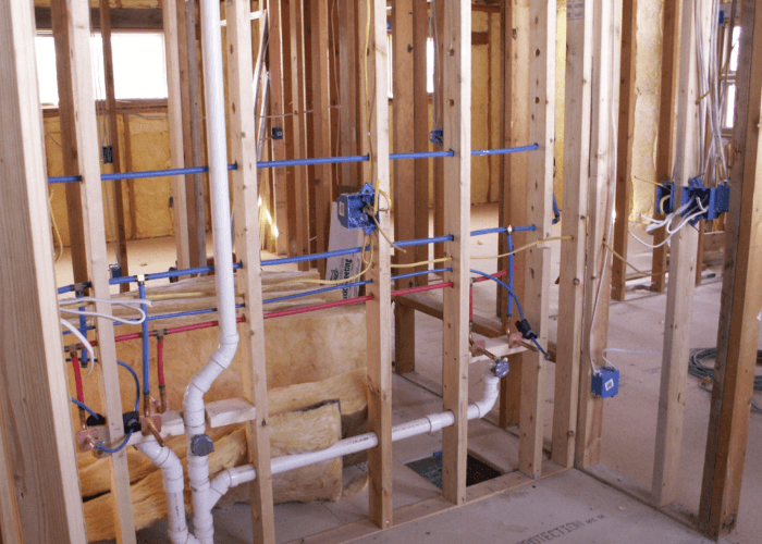 plumbing at construction site