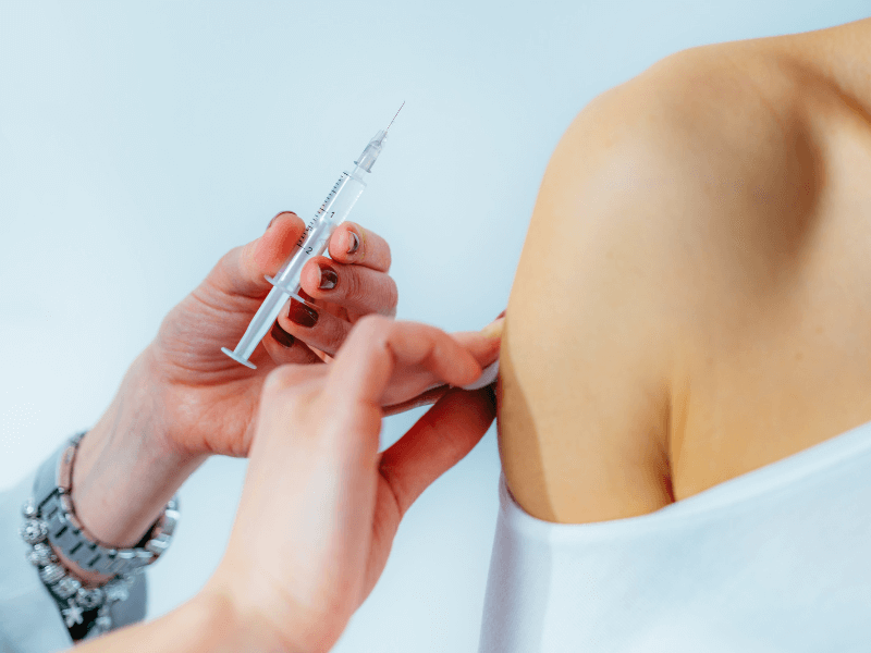 receiving flu vaccine