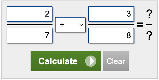 adding fractions calculator