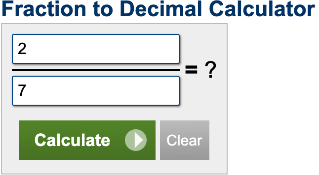 fraction to decimal calculator
