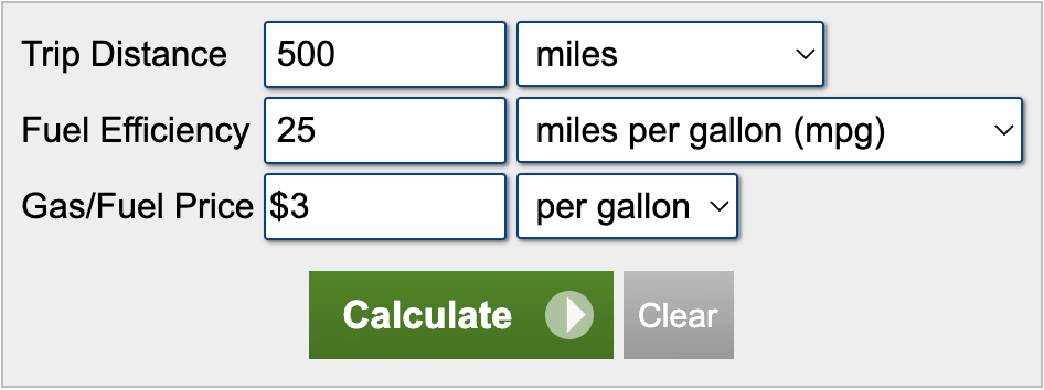 fuel cost calculator