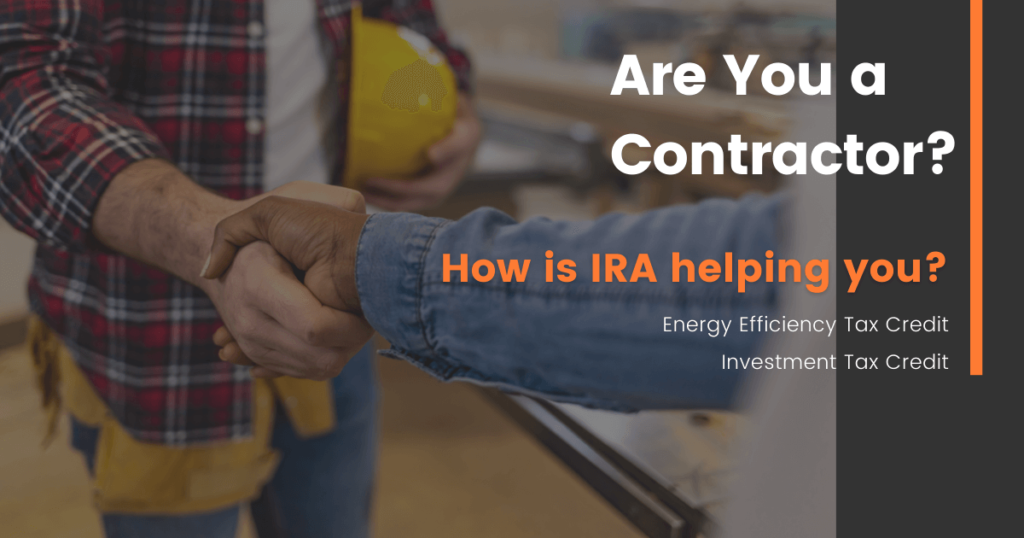 contractors shaking hands with text 'how is IRA helping you?'
